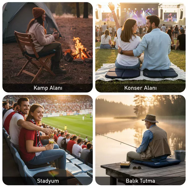 Haegs Outdoor Oturma Minderi, Kamp Matı, Yürüyüş, Stadyum ve Seyahat İçin Katlanabilir Su Geçirmez Oxford Kumaş Termal Oturma Minderi - Adventure