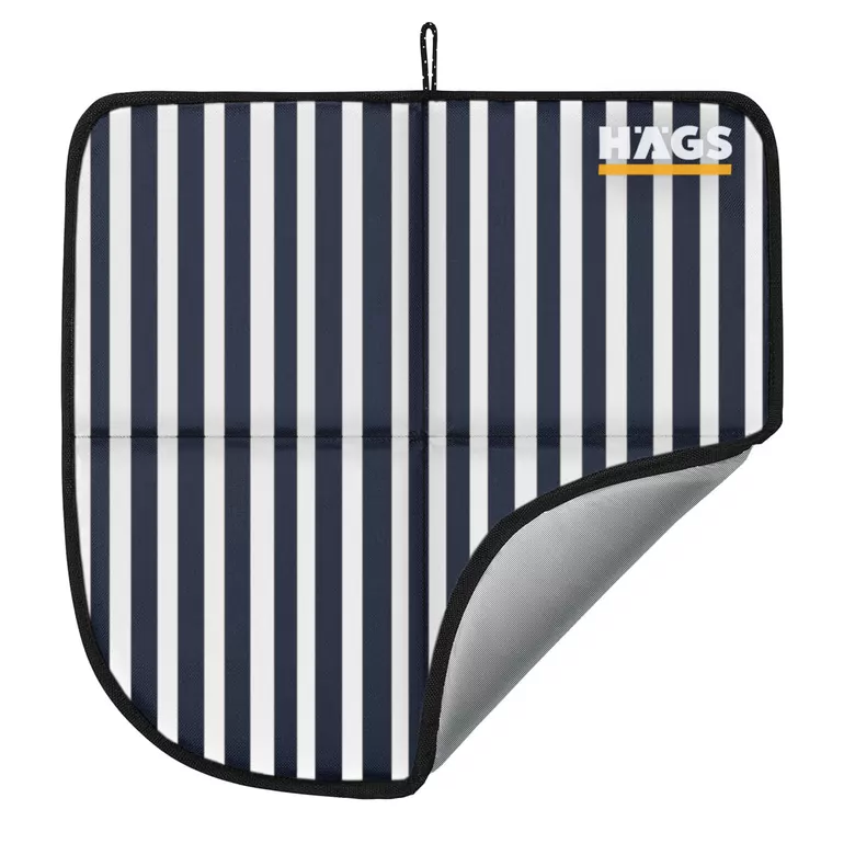 Haegs Outdoor Oturma Minderi, Kamp Matı, Yürüyüş, Stadyum ve Seyahat İçin Katlanabilir Su Geçirmez Oxford Kumaş Termal Oturma Minderi - Mavi Çizgili