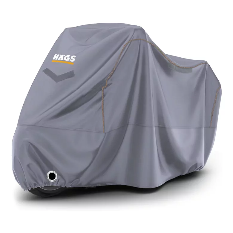 Haegs Motosiklet Brandası, Motor Kılıfı, Örtüsü Dış Mekan Motosiklet Örtüsü Su Geçirmez, Rüzgar, Toz Geçirmez, Motor Garaj Brandası, Kışa Dayanıklı (XL:245x95x125 cm) - Gri