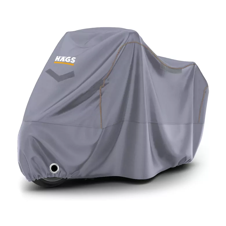 Haegs Motosiklet Brandası, Motor Kılıfı, Örtüsü Dış Mekan Motosiklet Örtüsü Su Geçirmez, Rüzgar, Toz Geçirmez, Motor Scooter Garaj Brandası, Kışa Dayanıklı (L:220x95x125 cm) - Gri
