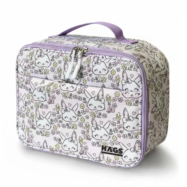 HAEGS Çocuk Beslenme Çantası, Kız Çocukları için Öğle Yemeği Kutusu - Termal Yalıtımlı Kız Çocuk Beslenme Çantası, Kreş ve Okul İçin Küçük Öğrenci Öğle Yemeği Kutusu - Bunny