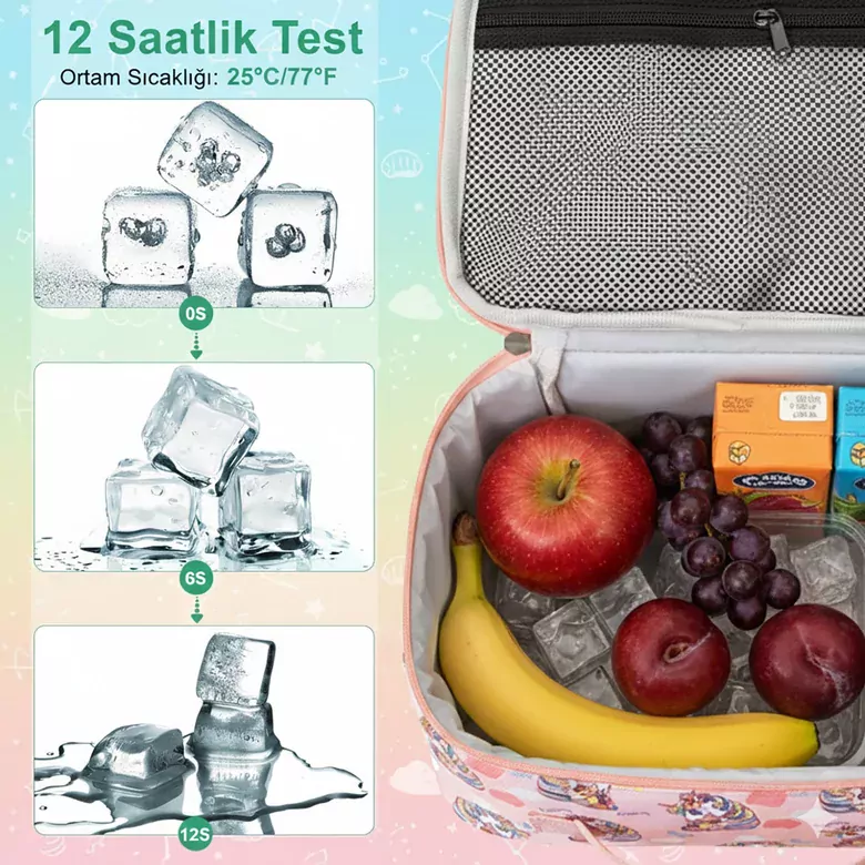 HAEGS Çocuk Beslenme Çantası, Kız Çocukları için Öğle Yemeği Kutusu - Termal Yalıtımlı Kız Çocuk Beslenme Çantası, Kreş ve Okul İçin Küçük Öğrenci Öğle Yemeği Kutusu - Bunny