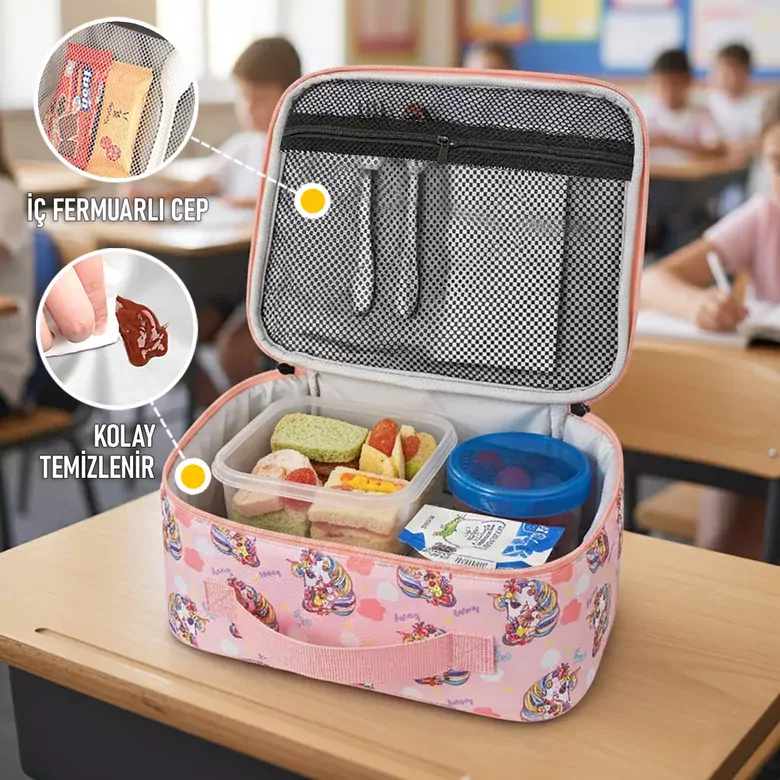 HAEGS Çocuk Beslenme Çantası, Kız Çocukları için Öğle Yemeği Kutusu - Termal Yalıtımlı Kız Çocuk Beslenme Çantası, Kreş ve Okul İçin Küçük Öğrenci Öğle Yemeği Kutusu - Swan