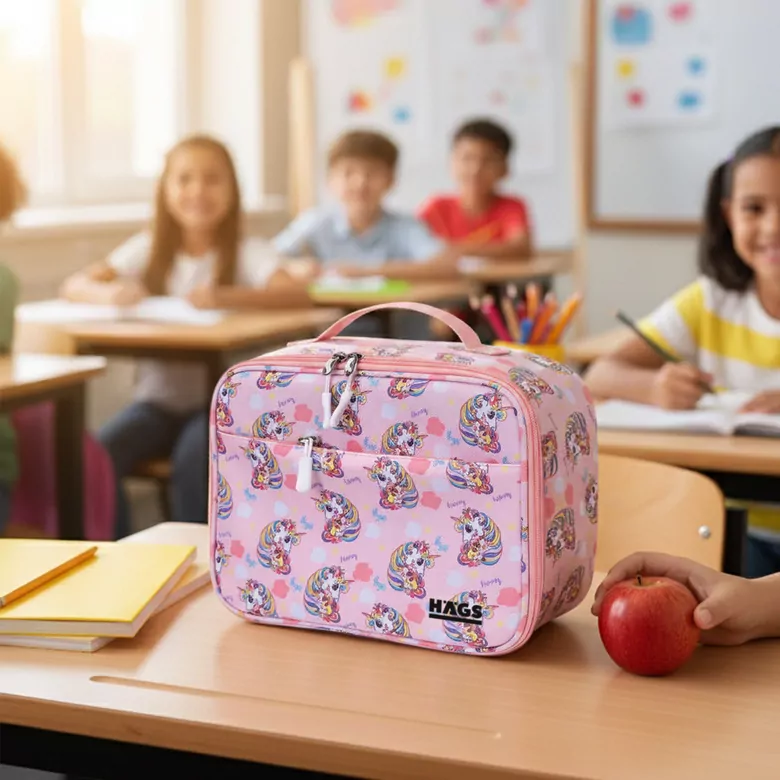 HAEGS Çocuk Beslenme Çantası, Kız Çocukları için Öğle Yemeği Kutusu - Termal Yalıtımlı Kız Çocuk Beslenme Çantası, Kreş ve Okul İçin Küçük Öğrenci Öğle Yemeği Kutusu - Unicorn