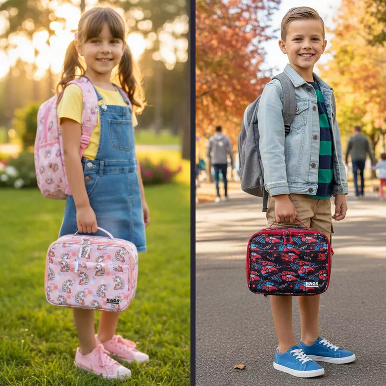 HAEGS Çocuk Beslenme Çantası, Erkek Çocukları için Öğle Yemeği Kutusu - Termal Yalıtımlı Erkek Çocuk Beslenme Çantası, Kreş ve Okul İçin Küçük Öğrenci Öğle Yemeği Kutusu - Graffiti Toys