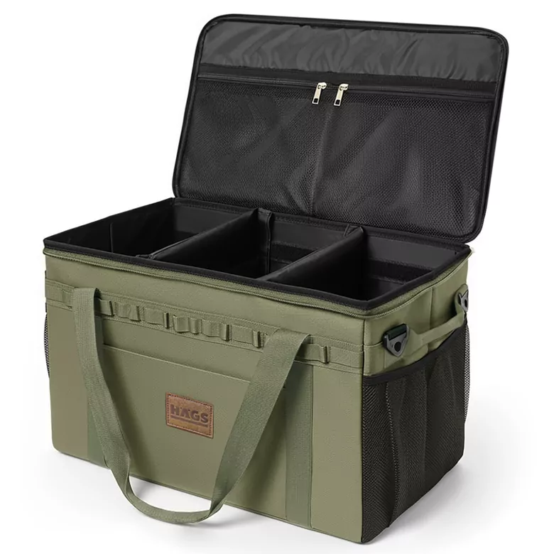 Haegs Araba Bagaj Organizer Çanta, Çok Amaçlı Termal Çanta, Araç içi Alet Eşya Düzenleyici, Kamp Malzemeleri, Piknik Çantası, Taktik, Yalıtımlı Soğutucu Yemek Taşıma Çantası, 45 Lt, Yeşil