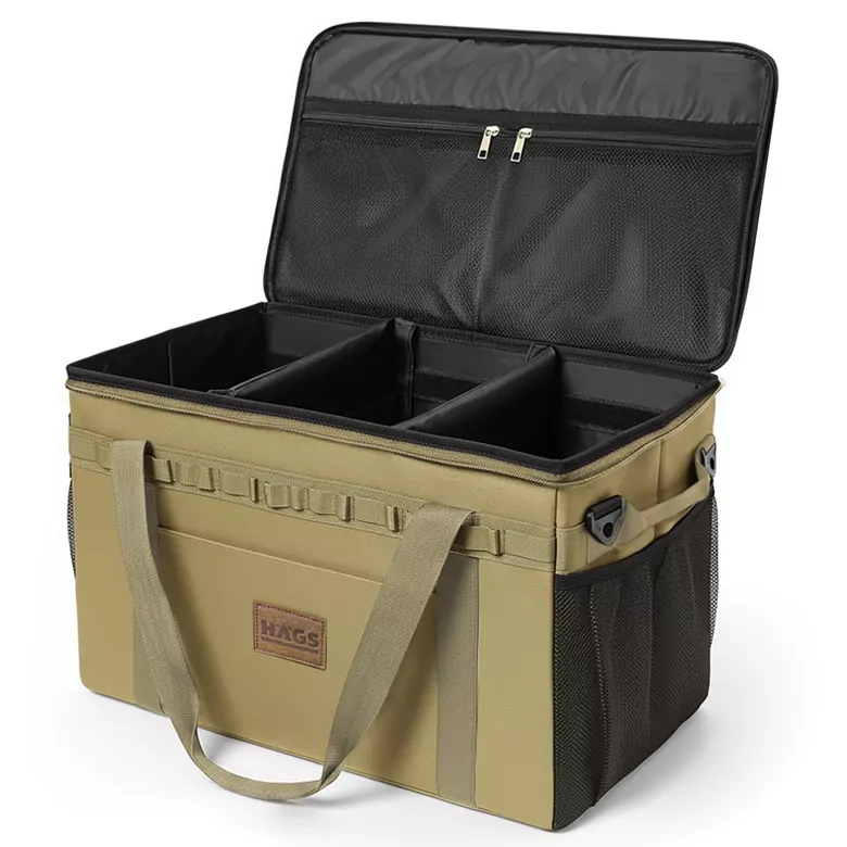 Haegs Araba Bagaj Organizer Çanta, Çok Amaçlı Termal Çanta, Araç içi Alet Eşya Düzenleyici, Kamp Malzemeleri, Piknik Çantası, Taktik, Yalıtımlı Soğutucu Yemek Taşıma Çantası, 45 Lt, haki