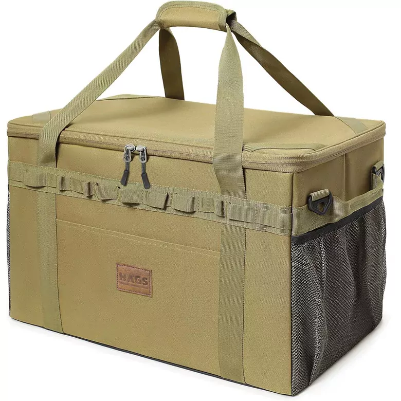Haegs Araba Bagaj Organizer Çanta, Çok Amaçlı Termal Çanta, Araç içi Alet Eşya Düzenleyici, Kamp Malzemeleri, Piknik Çantası, Taktik, Yalıtımlı Soğutucu Yemek Taşıma Çantası, 45 Lt, haki