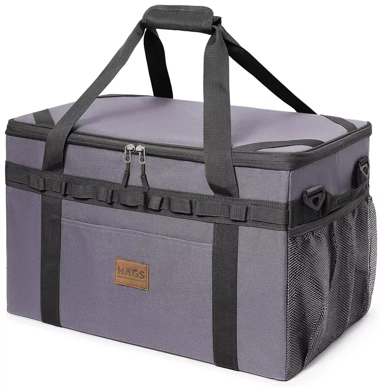 Haegs Araba Bagaj Organizer Çanta, Çok Amaçlı Termal Çanta, Araç içi Alet Eşya Düzenleyici, Kamp Malzemeleri, Piknik Çantası, Taktik, Yalıtımlı Soğutucu Yemek Taşıma Çantası, 45 Lt, Gri
