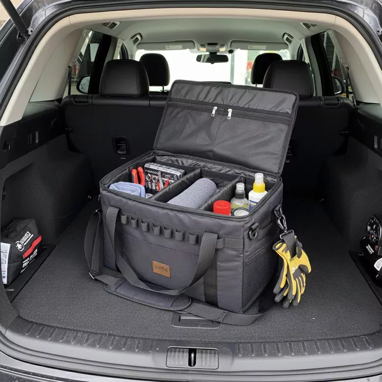 Haegs Araba Bagaj Organizer Çanta, Çok Amaçlı Termal Çanta, Araç içi Alet Eşya Düzenleyici, Kamp Malzemeleri, Piknik Çantası, Taktik, Yalıtımlı Soğutucu Yemek Taşıma Çantası, 45 Lt, Siyah