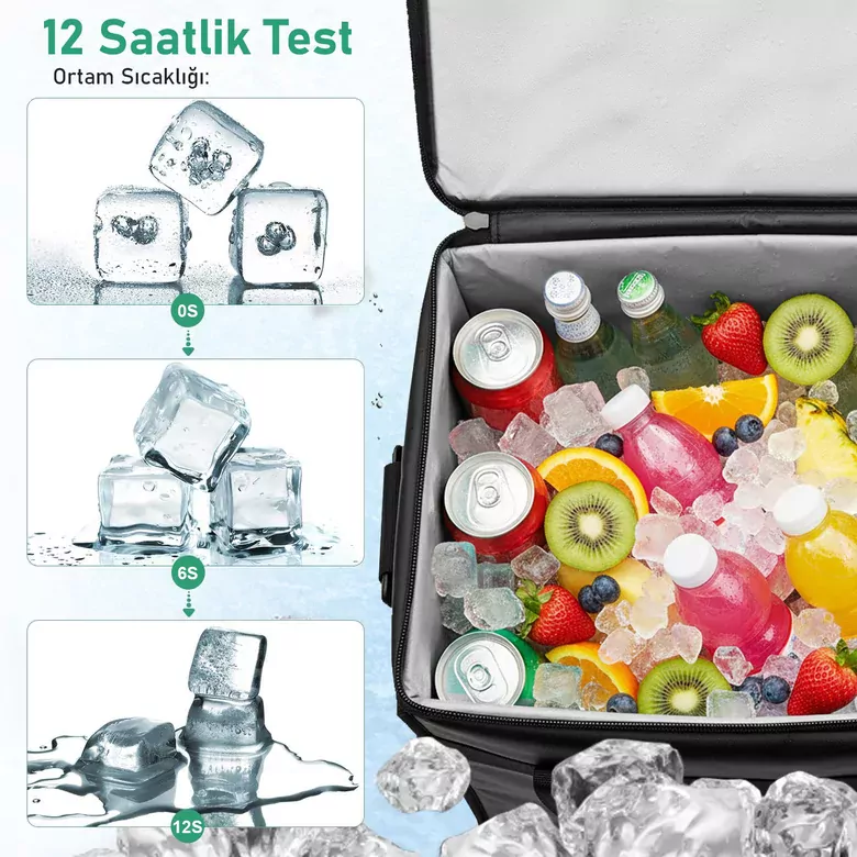 HAEGS Termal Kamp Çantası, Termal Termos Çanta, Kamp, Plaj, Piknik Çantası, Isı Yalıtımlı Kamp Piknik Yemek Taşıma Çantası, Soğutucu Buzluk Geniş Hacimli Büyük Boy 38 Lt- Turkuaz