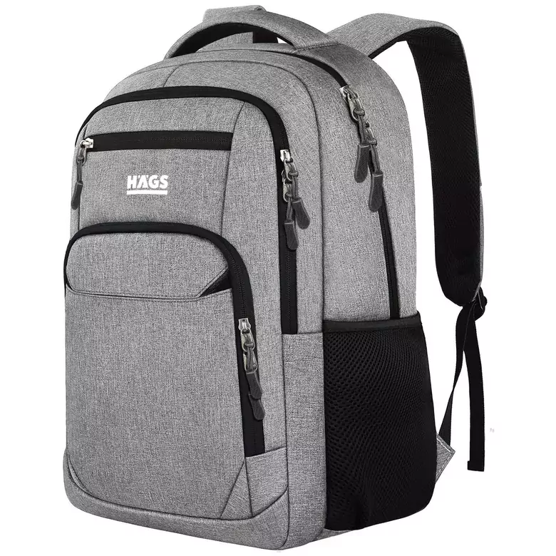 Haegs Laptop Sırt Çantası, Multi Cepli İş Seyahat Çantası, Dizüstü Bilgisayar Sırt Çantası, Suya Dayanıklı, Kolej Bilgisayar Çantası, Kadınlar ve Erkekler İçin Çok Bölmeli Organizer Çanta - Gri