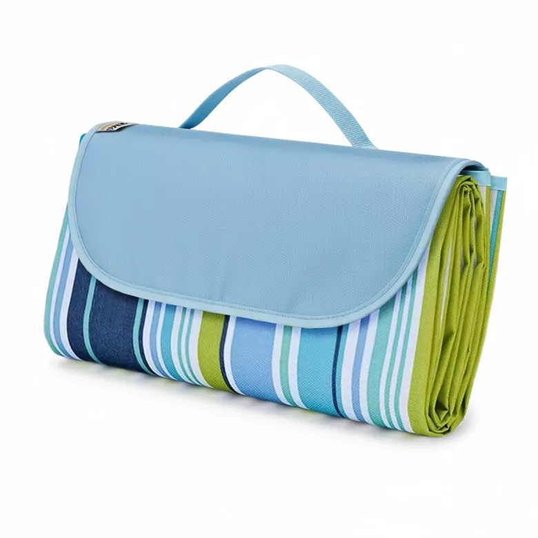 Haegs Piknik Örtüsü, Çanta Kamp Matı, Plaj Matı, Piknik Yer Örtüsü, Seyahat, Kamp, Outdoor, Park Çim Kum Tutmaz, Su Geçirmez, Kullanışlı Çanta Model, Katlanabilir 200x150cm - Mavi Desenli