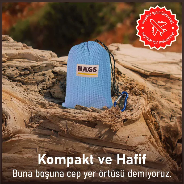 Haegs Cep Yer Örtüsü, Piknik Örtüsü Kamp Matı, Plaj Yer Örtüsü, Su Geçirmez, Kum Tutmaz, Hızlı Kurur, Hafif, Katlanabilir İnce Zemin Örtüsü Outdoor Açık Hava Kamp Yürüyüş Seyahat için - El Askılı - 180-150cm - Kırmızı