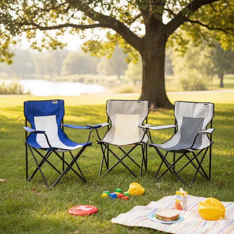 Haegs Katlanır Kamp Sandalyesi, Çocuk Kamp Sandalyesi, Hafif Taşınabilir Plaj, Kamp, Piknik için Katlanır Sandalye, Küçük Boy - Beyaz - Mavi
