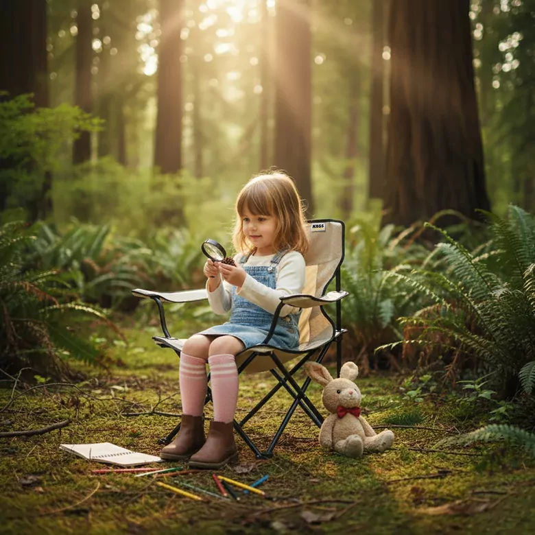 Haegs Katlanır Kamp Sandalyesi, Çocuk Kamp Sandalyesi, Hafif Taşınabilir Plaj, Kamp, Piknik için Katlanır Sandalye, Küçük Boy - Bej - Bej