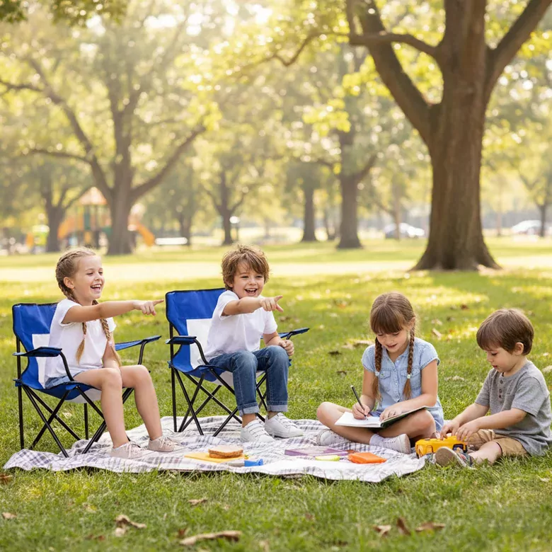 Haegs Katlanır Kamp Sandalyesi, Çocuk Kamp Sandalyesi, Hafif Taşınabilir Plaj, Kamp, Piknik için Katlanır Sandalye, Küçük Boy - Bej - Bej