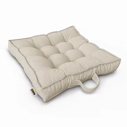 Haegs Sandalye Minderi, Çift Kenarlı, Taşıma Kulplu, Punterez Puntolu Elyaf Dolgulu Mutfak Yemek Sandalyeleri için Kare Oturma Minderi, Ofis Masası için Yumuşak Konforlu Minder 42x42x6 cm - Bej