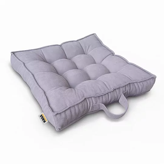 Haegs Sandalye Minderi, Çift Kenarlı, Taşıma Kulplu, Punterez Puntolu Elyaf Dolgulu Mutfak Yemek Sandalyeleri için Kare Oturma Minderi, Ofis Masası için Yumuşak Konforlu Minder 42x42x6 cm - Gri