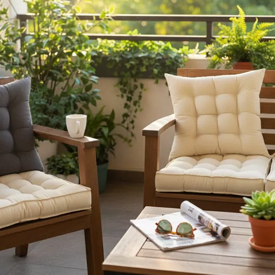 Haegs Sandalye Minderi, Çift Kenarlı, Taşıma Kulplu, Punterez Puntolu Elyaf Dolgulu Mutfak Yemek Sandalyeleri için Kare Oturma Minderi, Ofis Masası için Yumuşak Konforlu Minder 42x42x6 cm - Gri