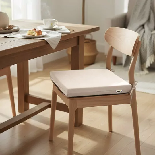 Haegs Sandalye Minderi, Süngerli, Yemek Sandalyeleri için Sünger Kare Minder Mutfak Sandalye Minderleri Yemek Sandalyeleri için Bağcıklı Kaymaz Sandalye Minderleri 22 Dens, 42x42x5cm Bej
