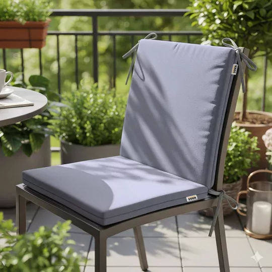 Haegs Sandalye Minderi, Süngerli, Yemek Sandalyeleri için Sünger Kare Minder Mutfak Sandalye Minderleri Yemek Sandalyeleri için Bağcıklı Kaymaz Sandalye Minderleri 22 Dens, 42x42x5cm Gri