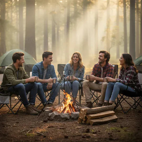 Haegs Kamp Sandalyesi, Outdoor, Plaj ve Piknik için Katlanır Kamp Sandalyesi, Saklama Cepli, Bardak Tutuculu, Extra Destekli, 120 Kg Taşıma Kapasiteli, Standart Boy - Mavi