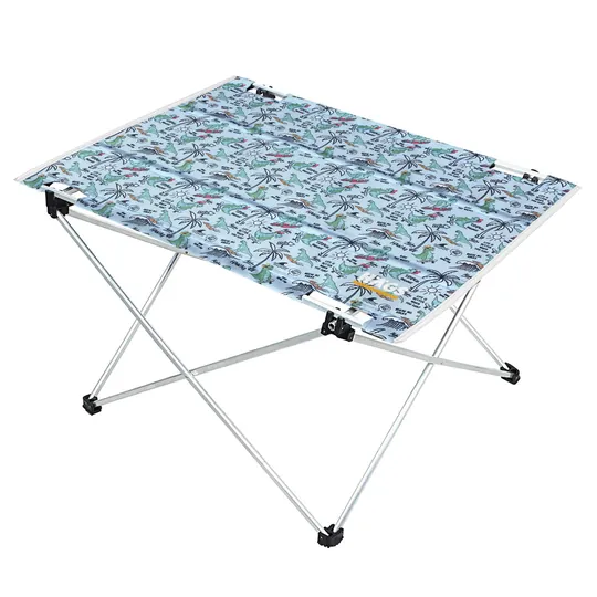 HAEGS Ultralight Katlanır Kamp Masası, Piknik, BBQ, Balıkçılık, Avcılık, Plaj, Hiking için Taşınabilir Kompakt Roll Up Outdoor Kamp Masası Medium - Dino İsland