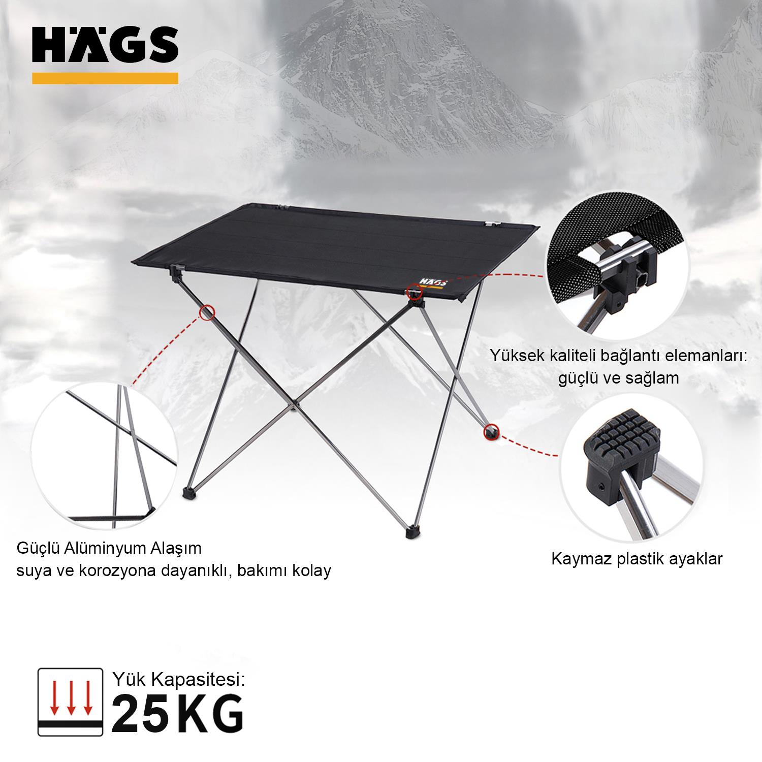 HAEGS Ultralight Katlanır Kamp Masası, Piknik, BBQ, Balıkçılık, Avcılık, Plaj, Hiking için Taşınabilir Kompakt Roll Up Outdoor Kamp Masası Medium - Dino İsland