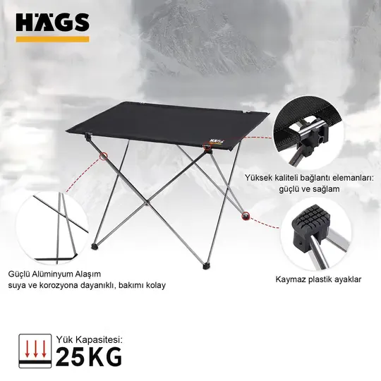 HAEGS Ultralight Katlanır Kamp Masası, Piknik, BBQ, Balıkçılık, Avcılık, Plaj, Hiking için Taşınabilir Kompakt Roll Up Outdoor Kamp Masası Large - Unicorn
