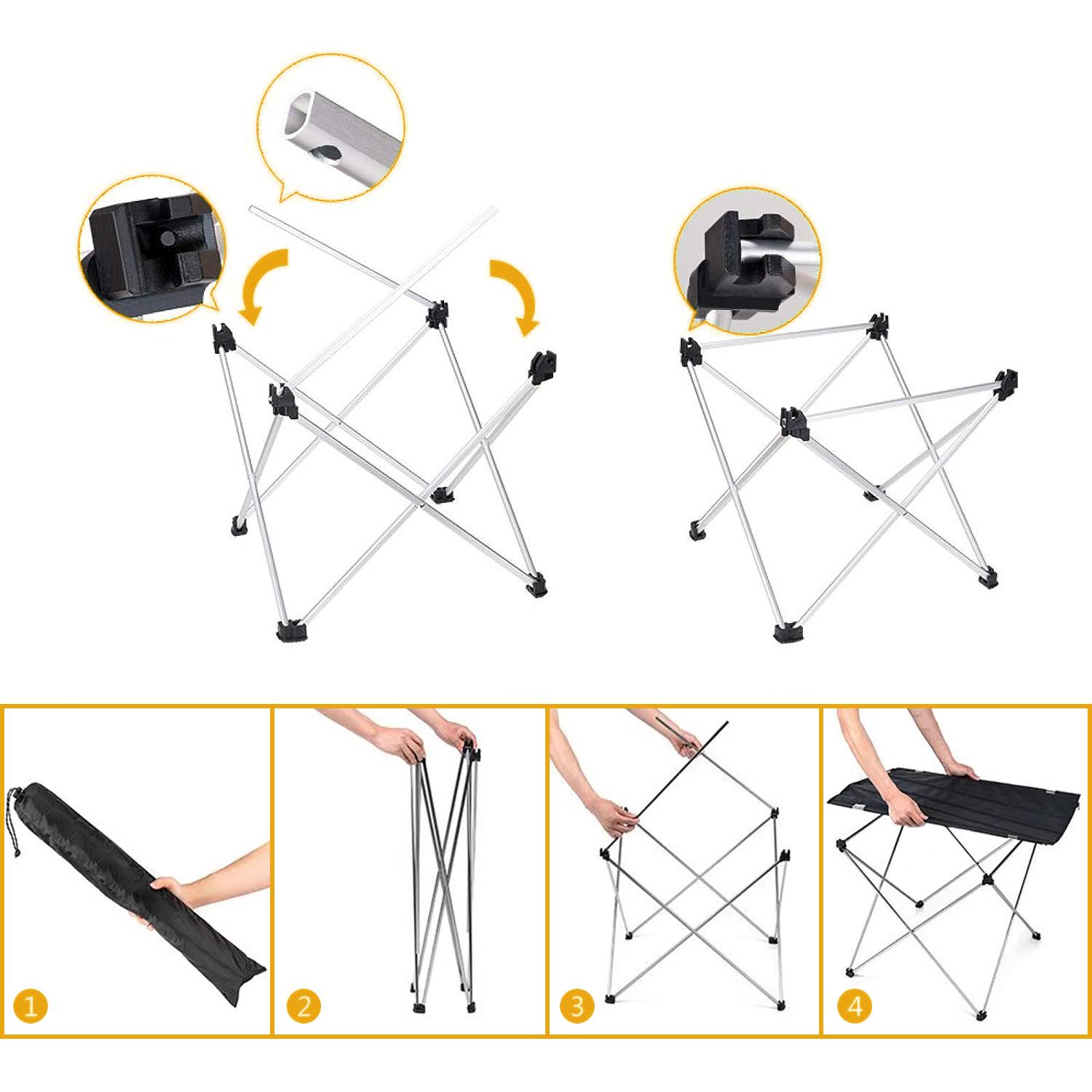 HAEGS Ultralight Katlanır Kamp Masası, Piknik, BBQ, Balıkçılık, Avcılık, Plaj, Hiking için Taşınabilir Kompakt Roll Up Outdoor Kamp Masası Large - Unicorn