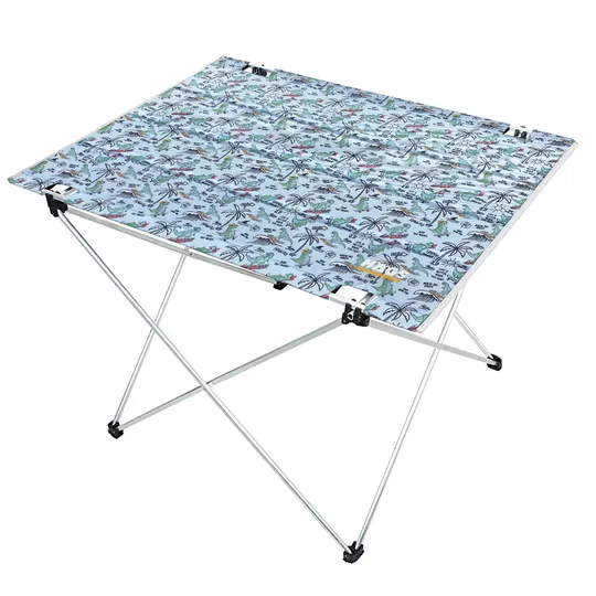 HAEGS Ultralight Katlanır Kamp Masası, Piknik, BBQ, Balıkçılık, Avcılık, Plaj, Hiking için Taşınabilir Kompakt Roll Up Outdoor Kamp Masası Large - Dino İsland