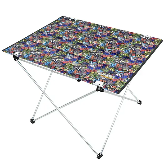 HAEGS Ultralight Katlanır Kamp Masası, Piknik, BBQ, Balıkçılık, Avcılık, Plaj, Hiking için Taşınabilir Kompakt Roll Up Outdoor Kamp Masası Large - Grafiti Toys