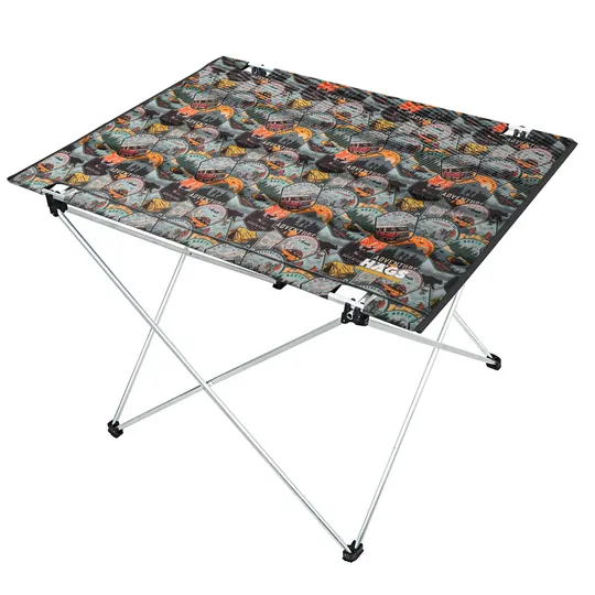 HAEGS Ultralight Katlanır Kamp Masası, Piknik, BBQ, Balıkçılık, Avcılık, Plaj, Hiking için Taşınabilir Kompakt Roll Up Outdoor Kamp Masası Large - Adventure