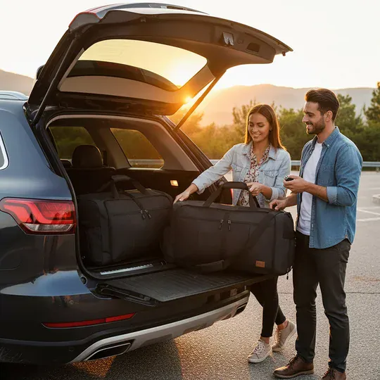 Haegs Katlanabilir Seyahat Çantası, Bavul Valiz Büyük Boy El Bagajı Çantası Erkekler ve Kadınlar için, Ayakkabı Bölmeli Hafta Sonu Geceleme, Katlanır Hurç Çanta 100L - Siyah