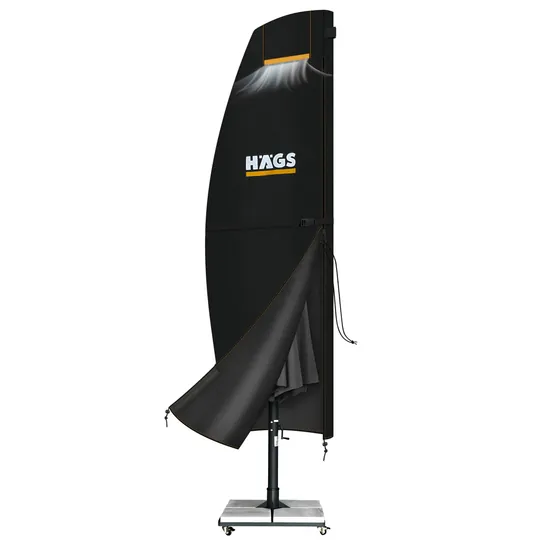 Haegs Bahçe Şemsiye Kılıfı, Veranda Parasol Konsol Şemsiyesi Brandası, Koruma Örtüsü, Su Geçirmez, Hava Koşullarına Dayanıklı Bahçe Gölgelik Güneşlik Örtüsü (280-30/81/46 cm) Siyah