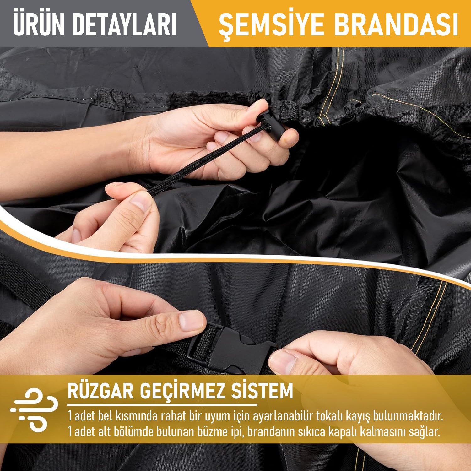 Haegs Bahçe Şemsiye Kılıfı, Veranda Parasol Konsol Şemsiyesi Brandası, Koruma Örtüsü, Su Geçirmez, Hava Koşullarına Dayanıklı Bahçe Gölgelik Güneşlik Örtüsü (265-40/70/40 cm) Siyah