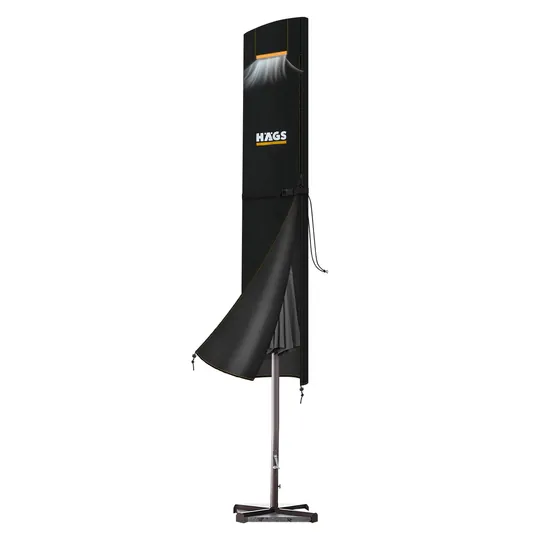 Haegs Bahçe Şemsiye Kılıfı, Veranda Parasol Konsol Şemsiyesi Brandası, Koruma Örtüsü, Su Geçirmez, Hava Koşullarına Dayanıklı Bahçe Gölgelik Güneşlik Örtüsü (175 x 32/37 cm) Siyah