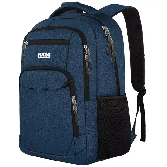 Haegs Laptop Sırt Çantası, Multi Cepli İş Seyahat Çantası, Dizüstü Bilgisayar Sırt Çantası, Suya Dayanıklı, Kolej Bilgisayar Çantası, Kadınlar ve Erkekler İçin Çok Bölmeli Organizer Çanta - Koyu Mavi