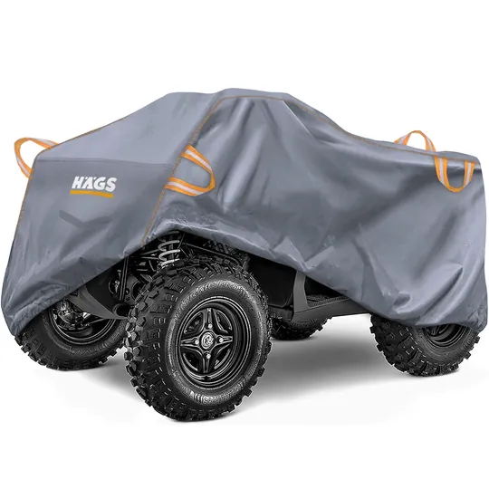 Haegs ATV Brandası, ATV Koruma Kılıfı, Örtüsü Su Geçirmez Dış Mekan Ağır Hizmet Tipi, 4 Mevsim (XXL-220-95-105) - Gri