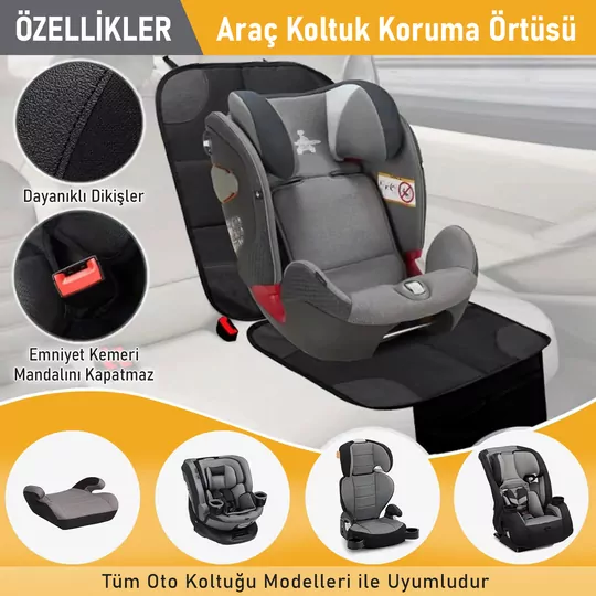 Haegs Oto Koltuk Koruyucu Kılıf, Çocuk Oto Koltuğu için Koruyucu Örtü, Kalın Pedli Araba Koltuk Minderi Su Geçirmez Evcil Hayvan, Kedi Köpek Araç Koltuk Örtüsü, - Gri