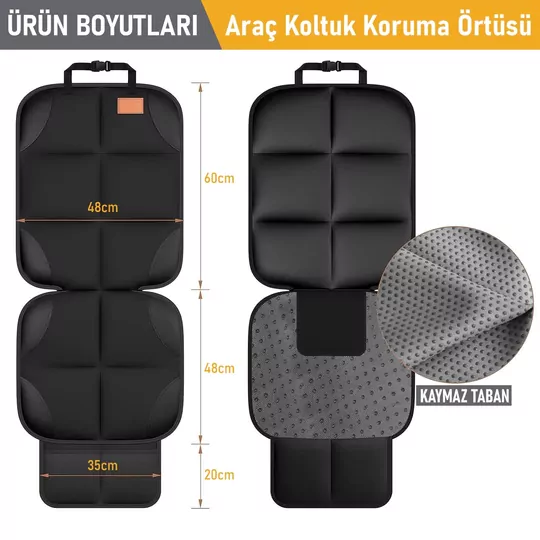 Haegs Oto Koltuk Koruyucu Kılıf, Çocuk Oto Koltuğu için Koruyucu Örtü, Kalın Pedli Araba Koltuk Minderi Su Geçirmez Evcil Hayvan, Kedi Köpek Araç Koltuk Örtüsü, - Siyah
