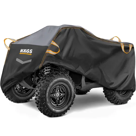 Haegs ATV Brandası, ATV Koruma Kılıfı, Örtüsü Su Geçirmez Dış Mekan Ağır Hizmet Tipi, 4 Mevsim (L-200-95-105cm) - Siyah - Gri