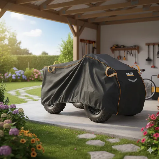 Haegs ATV Brandası, ATV Koruma Kılıfı, Örtüsü Su Geçirmez Dış Mekan Ağır Hizmet Tipi, 4 Mevsim (L-200-95-105cm) - Siyah - Gri