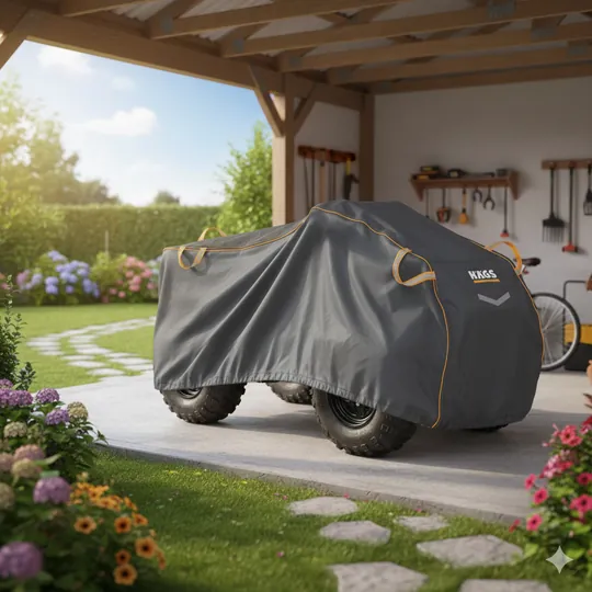 Haegs ATV Brandası, ATV Koruma Kılıfı, Örtüsü Su Geçirmez Dış Mekan Ağır Hizmet Tipi, 4 Mevsim (L-200-95-105cm) - Gri