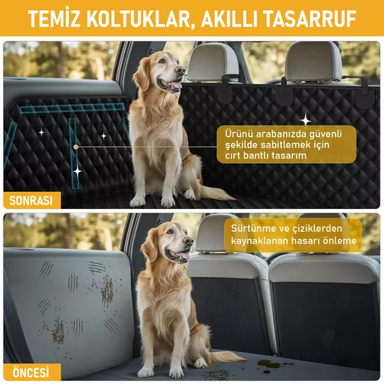 Haegs Araç Bagaj Örtüsü, Evcil Hayvan Köpek Bagaj Koruma Kılıfı - SUV, Sedan, Pickup Panelvan Bagaj Havuzu, Araba için Su Geçirmez Bagaj Koruyucu Kılıf Örtü Mat- Medium - Gri