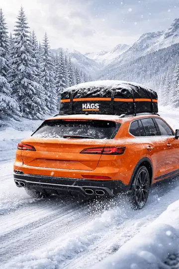 Haegs Araç Üstü Bagaj Çantası, Pickup Bagaj içi Çantası, Ağır Hizmet Tipi, Su Geçirmez, Tüm Araç Tavanları için (Üst Rafı, Çıtası Olan veya Olmayan) 540L (150 x 60 x 60cm) Siyah - Turuncu