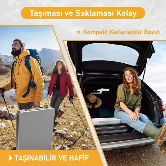 Haegs Saklama Dolaplı Kamp Masası, Outdoor Kamp Mutfağı, Kamp Dolabı, Katlanabilir Kamp Piknik Masası, Seyahat Mutfağı, Mutfak Dolabı, Depolama bölmeli, Dış Mekan Mutfağı 90x50cm Naturel Meşe