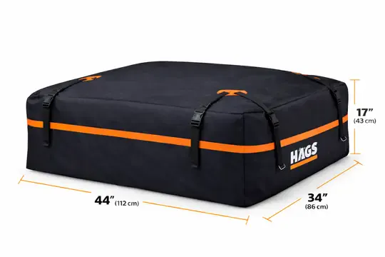 Haegs Araç Üstü Bagaj Çantası, Port Bagaj, Araç Üstü Tavan Çantası, Ağır Hizmet Tipi, Su Geçirmez, Tüm Araç Tavanları için (Üst Rafı, Çıtası Olan veya Olmayan) 415L (112 x 86 x 43cm) Siyah - Gri