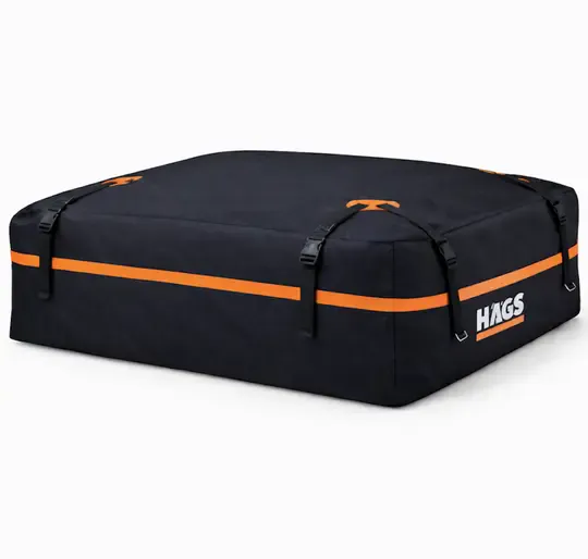Haegs Araç Üstü Bagaj Çantası, Port Bagaj, Araç Üstü Tavan Çantası, Ağır Hizmet Tipi, Su Geçirmez, Tüm Araç Tavanları için (Üst Rafı, Çıtası Olan veya Olmayan) 415L (112 x 86 x 43cm) Siyah - Turuncu